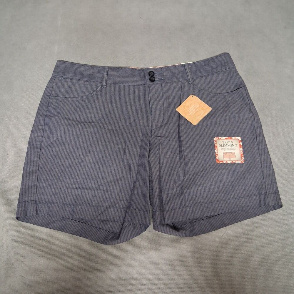 Dockers All Around Shorts Women's 14 Blue Striped Slimming New with Tags $42.00